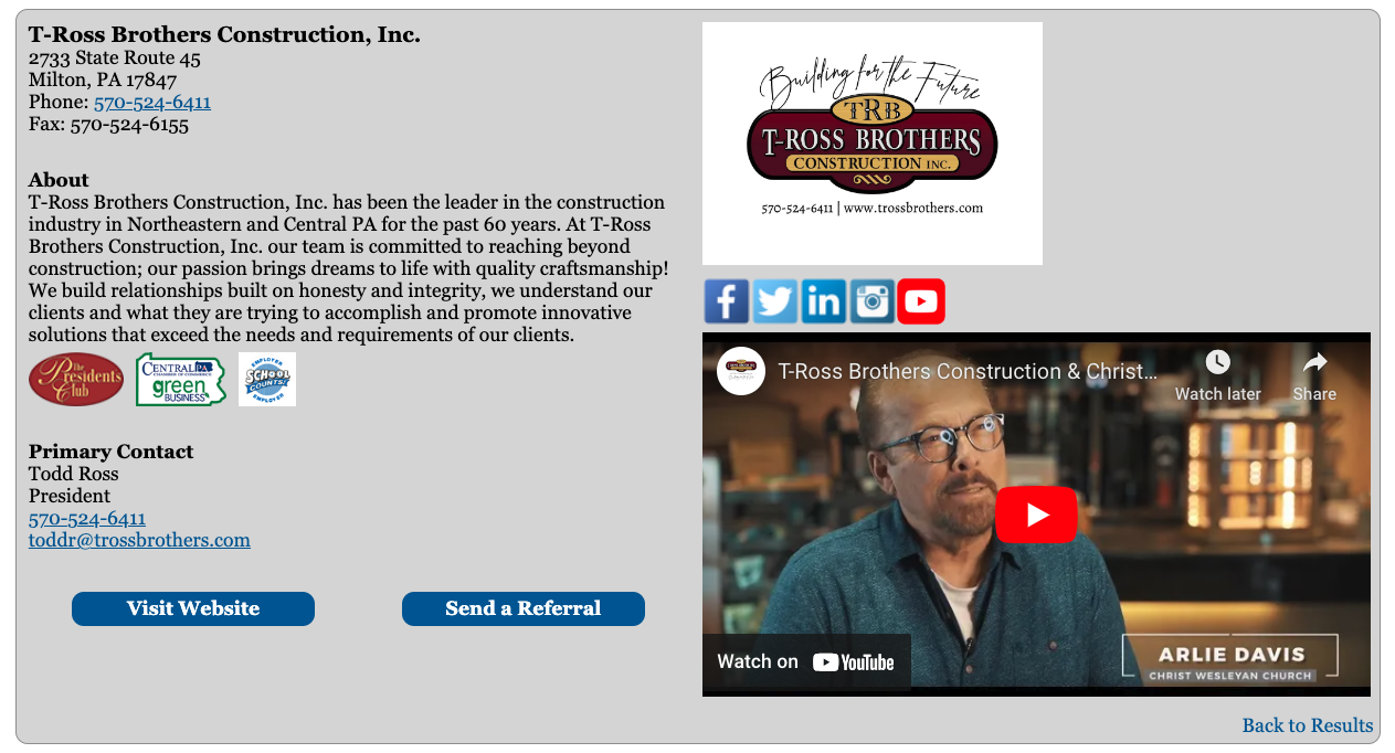 Member Online Directory example